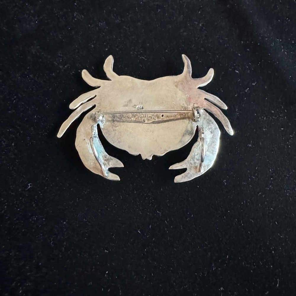 Sterling Silver Crab Brooch and Pendant